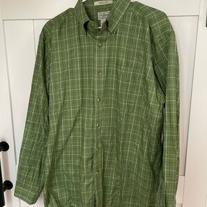 L.L. Bean Olive Check Men's Shirt